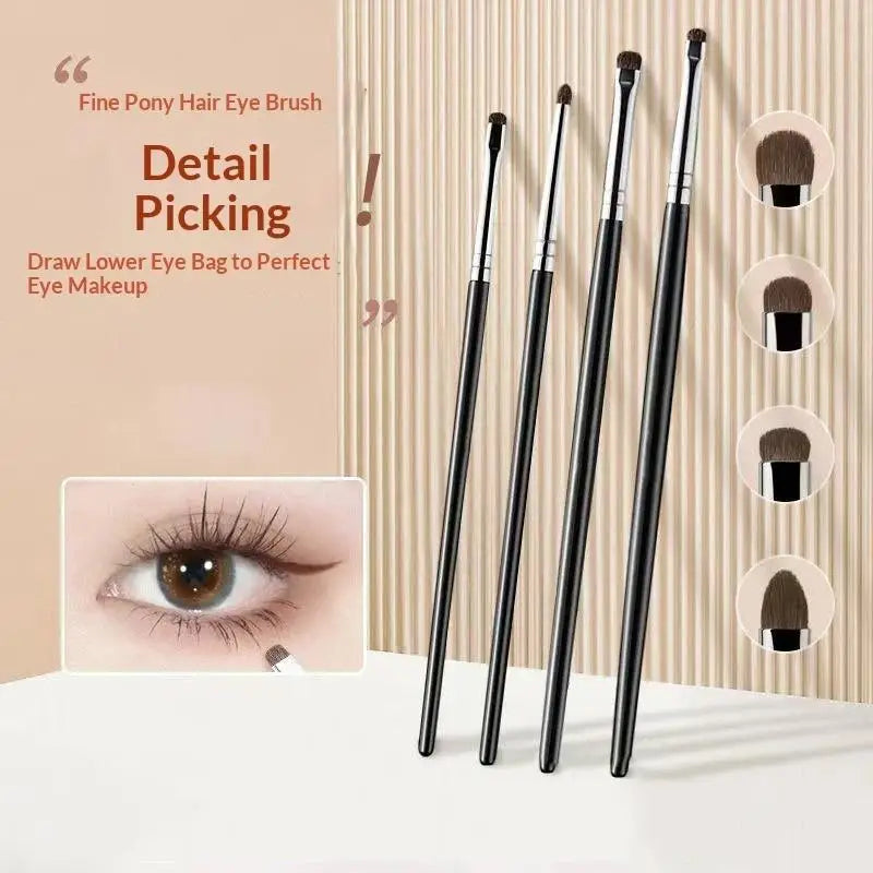 4-Piece Precision Eyeshadow Brush Set | Soft Horse Hair Eyeshadow Brush Set QXL