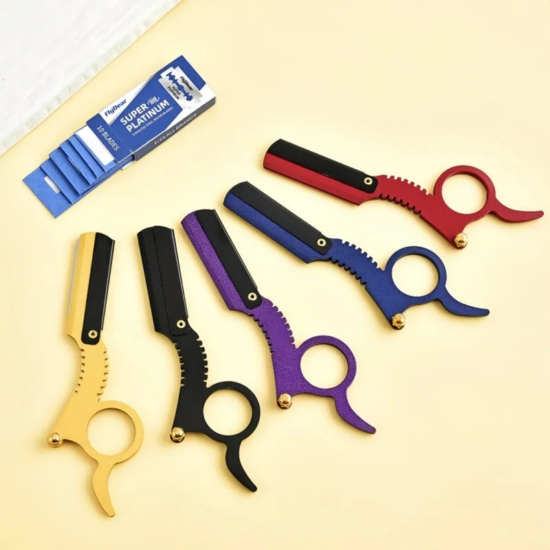 Stainless Steel Thumb Razor, Straight Razor & Hair Scraper Set Razor & Grooming Set QXL