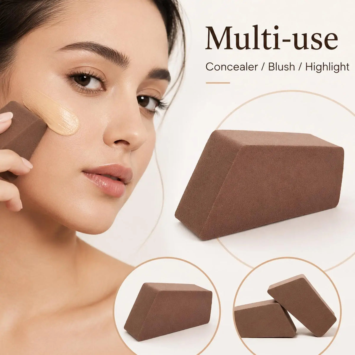 3-Pack Non-Latex Makeup Sponge Puffs | Foundation Blending Set Makeup Sponge Puff QXL
