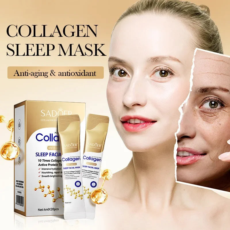 SADOER Collagen Sleeping Face Mask 30pc – Hydrating & Firming Sleeping Face Mask QXL