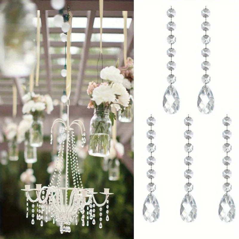 Acrylic Crystal Bead Curtain Pendants – Wedding & Xmas Décor Crystal Bead Pendants QXL