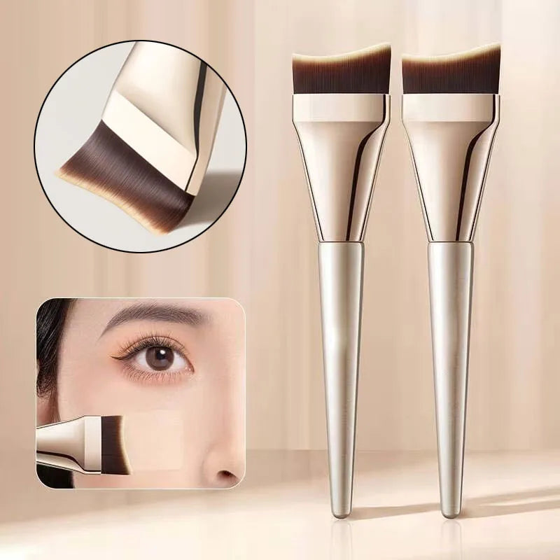 Fishtail Foundation Brush | Curved Angled Face Blending Brush Foundation Makeup Brush QXL