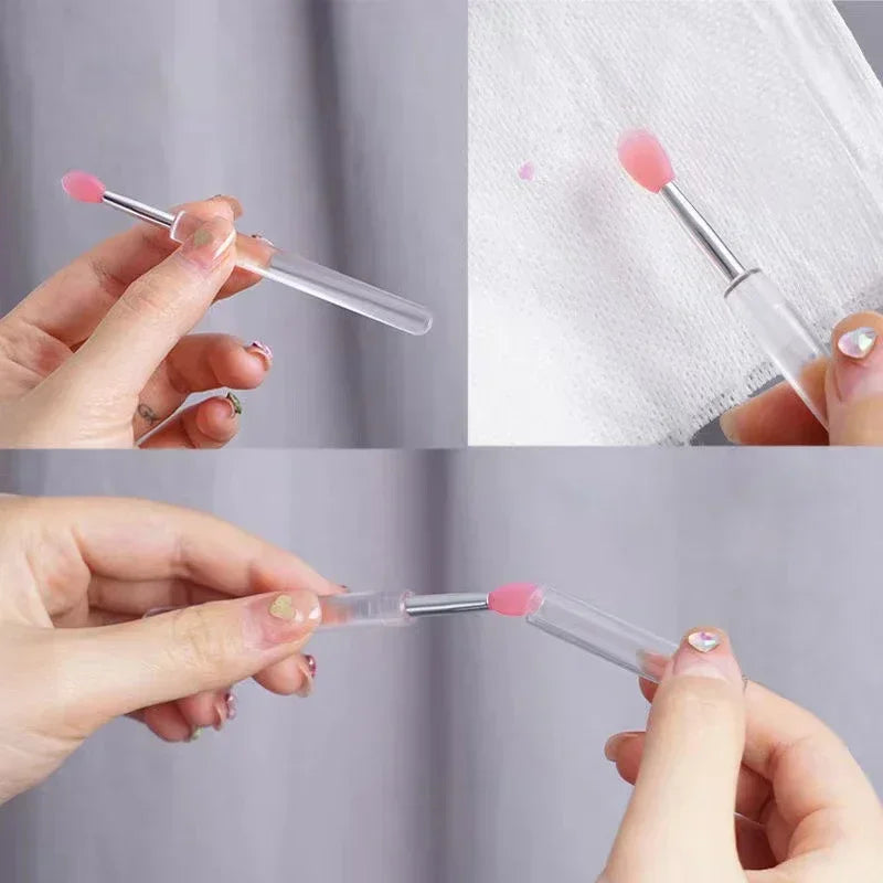 Silicone Lip & Eyeshadow Brush with Dustproof Cover Silicone Lip Brush QXL