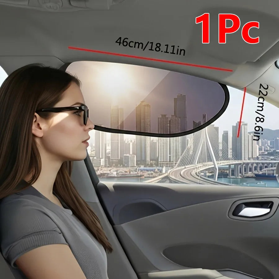 Universal Car Sun Shade | Static Cling No-Glue UV Window Visor Car Window Sun Shade QXL Black-1pc