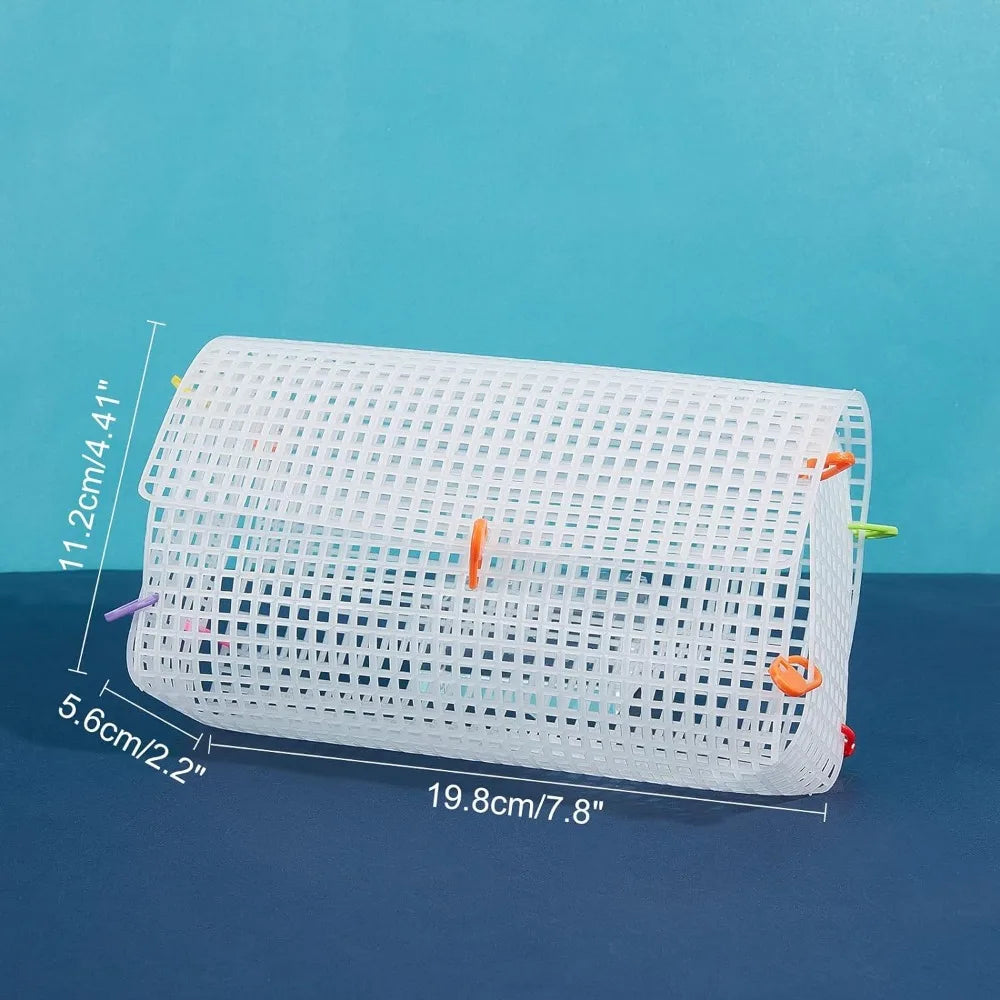 DIY Crochet Bag Kit – Mesh Canvas, Ribbon & Knitting Needles DIY Bag Craft Kit QXL