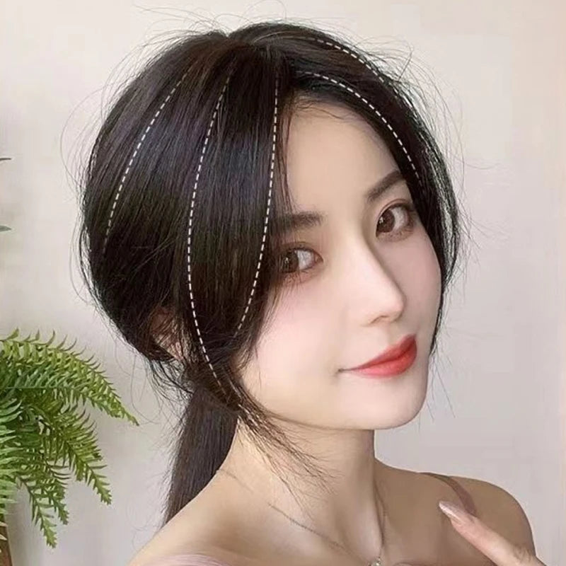 Clip-In Split Bangs Hair Extension | Left & Right Side Fringe Clip-In Bang Extension QXL