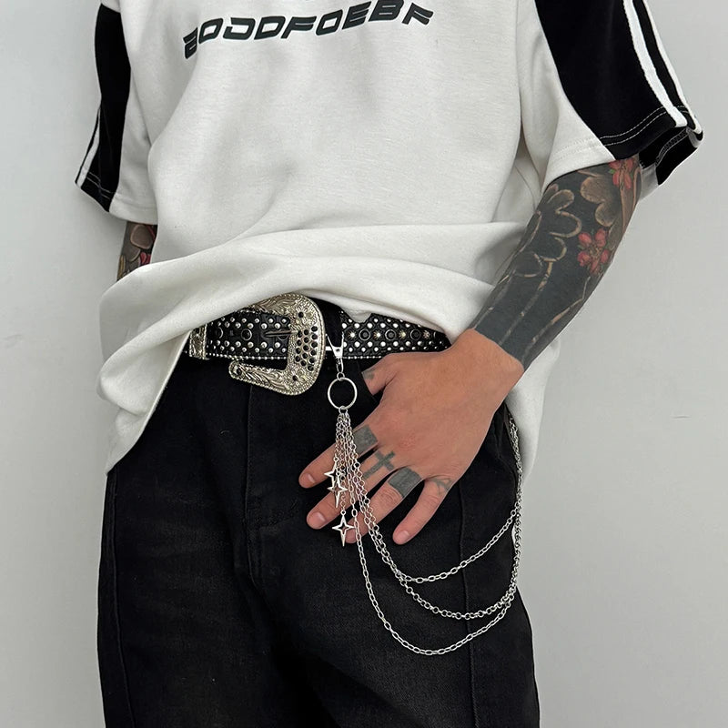 Retro Punk Cross Waist Chain | Unisex Hip-Hop Jeans Chain Waist Chain QXL