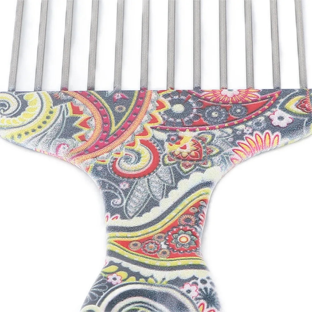 2-Pack Stainless Steel Afro Hair Pick Combs | Wide Tooth Hair Pick Comb QXL