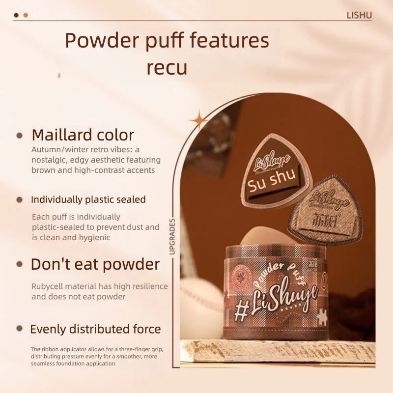 Maillard Suede Powder Puff 2-Pack | Dry & Wet Cushion Sponge Makeup Sponge Puff QXL