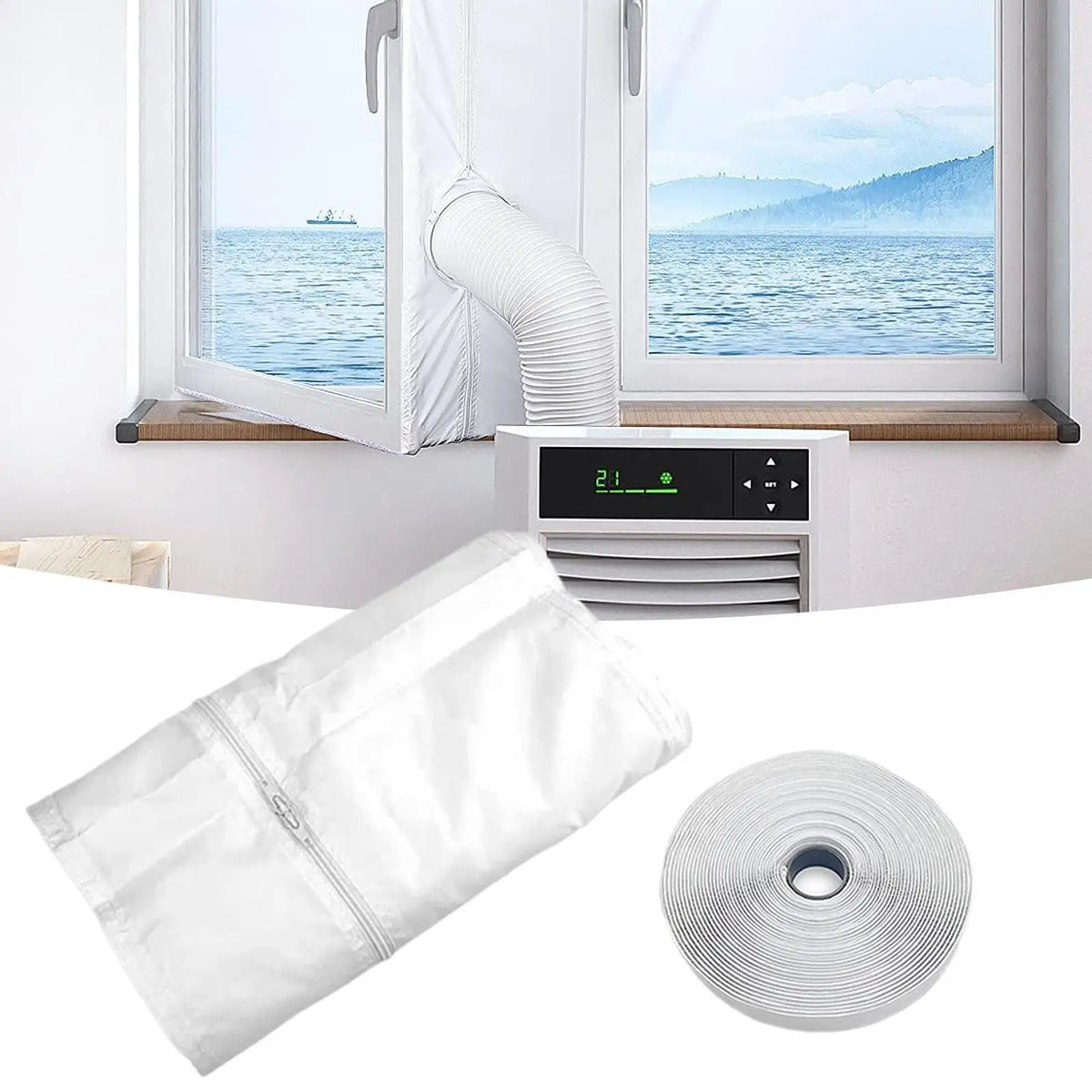Universal Portable AC Window Seal Kit | Fabric Vent Panel AC Window Seal Kit QXL