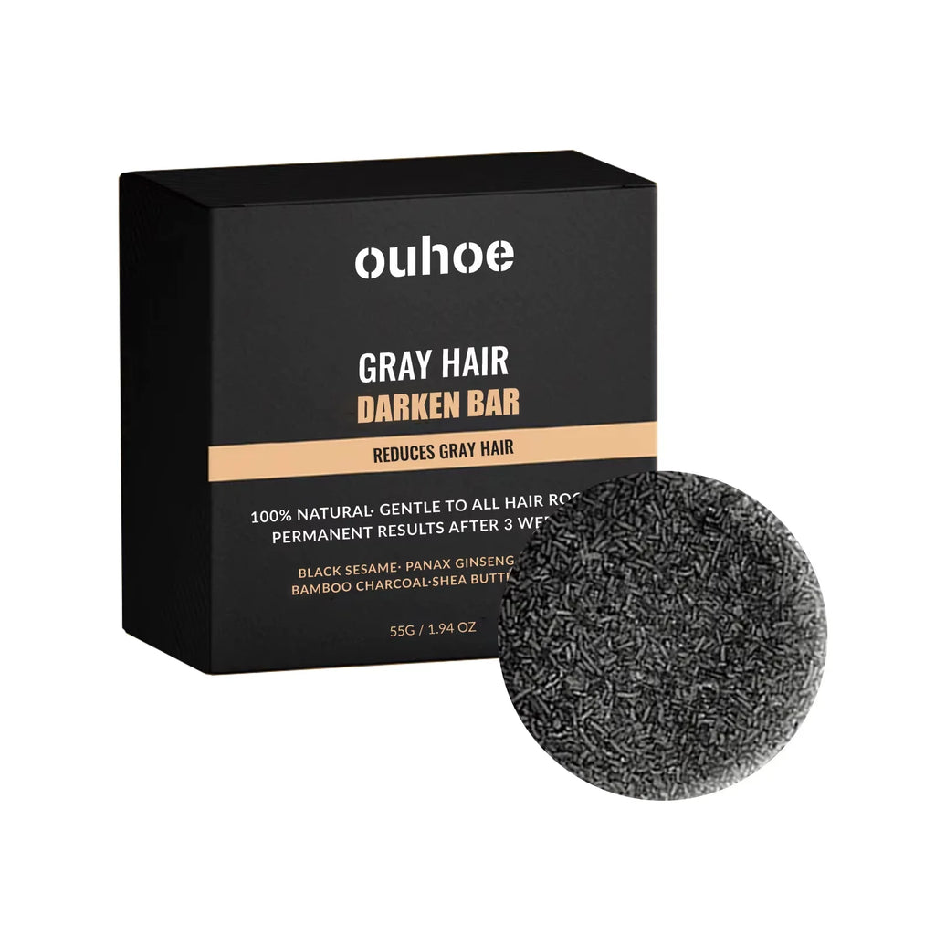 Darkening Hair Shampoo Bar | Grey Hair Treatment – OUHOE Darkening Shampoo Bar QXL 55g boxed
