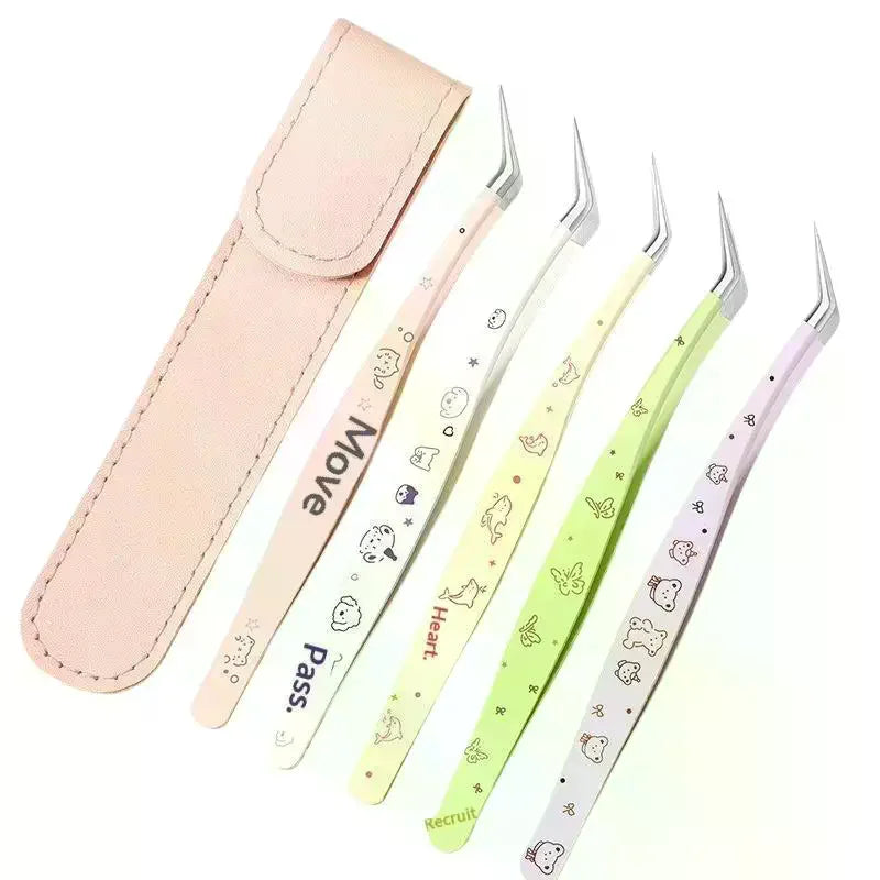 YOVIP Precision False Eyelash Tweezers | Anti-Static + Case Eyelash Tweezers QXL