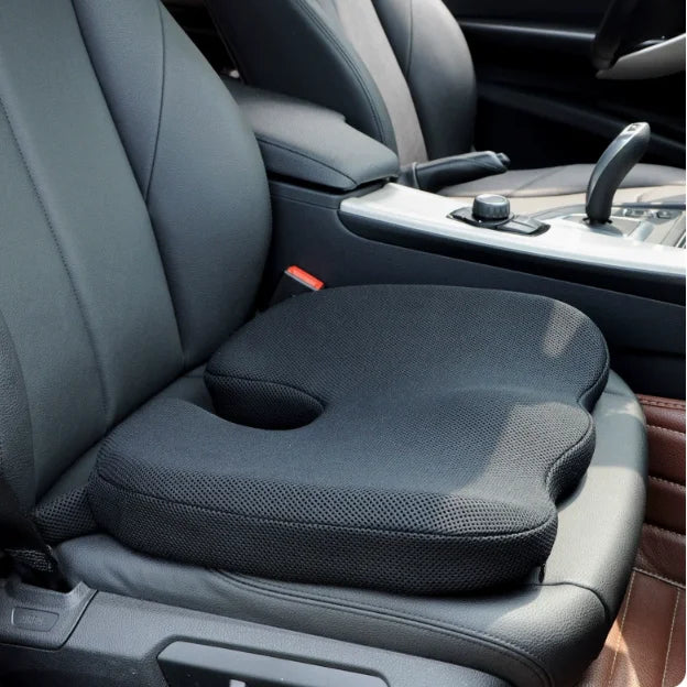Memory Foam U-Shaped Seat Cushion | Coccyx & Tailbone Support Memory Foam Seat Cushion QXL Black-mesh cover 45x35x7cm