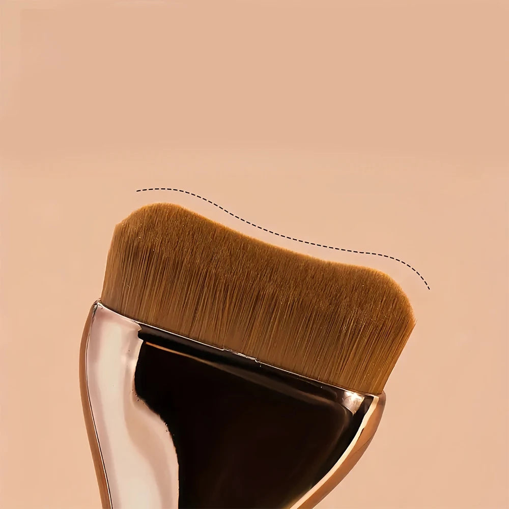 Curved Foundation Brush | Soft Bristle Even Coverage Foundation Makeup Brush QXL