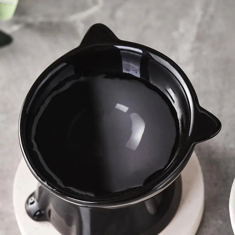 Raised Cat Bowl | Anti-Tip 15° Slanted Elevated Pet Feeder Elevated Pet Bowl QXL