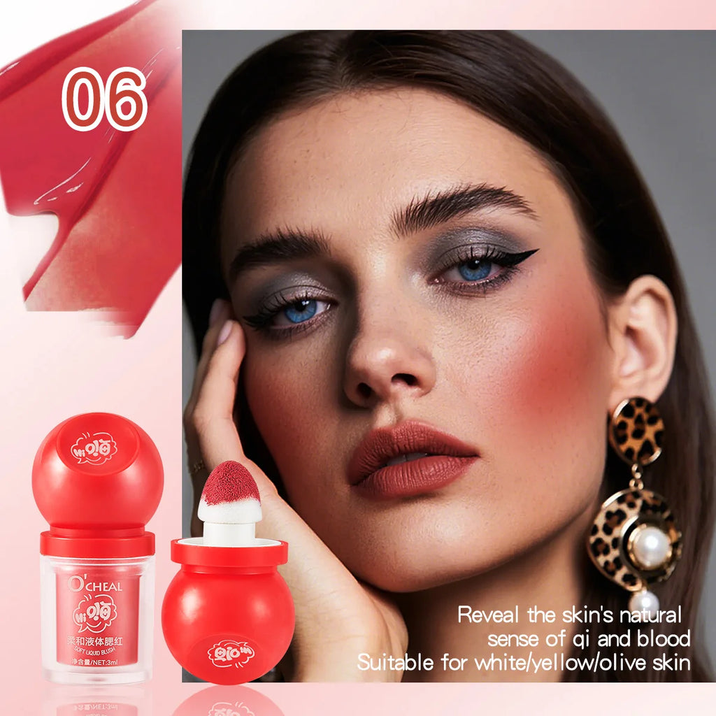 OCHEAL Liquid Blush Stick | High Pigment Long-Lasting Cream Liquid Blush Stick QXL 06
