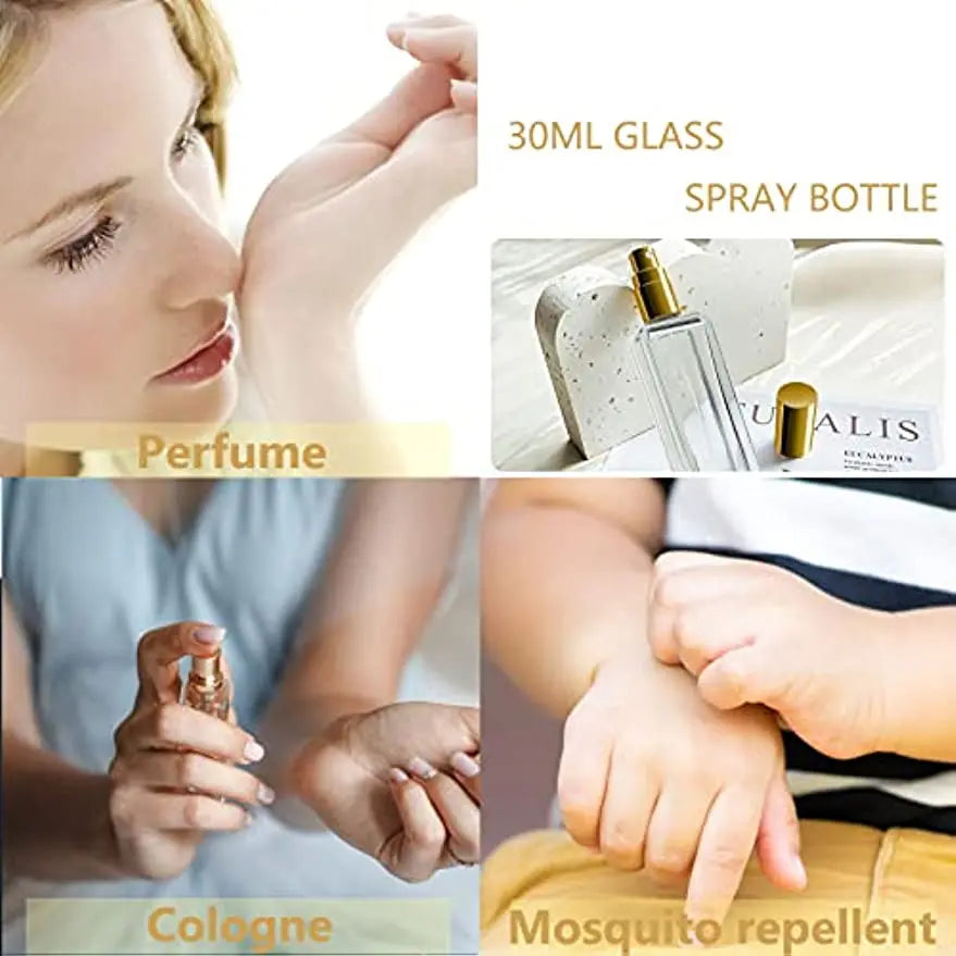 6-Pack 30ml Refillable Glass Perfume Atomizer Spray Bottles Perfume Atomizer Set QXL