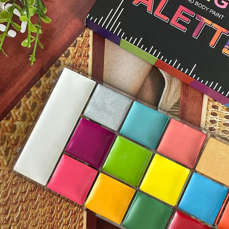 VERONNI 20-Color Face & Body Paint | Oil-Based, Kids Safe Face & Body Paint QXL