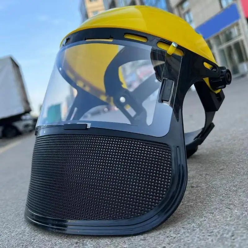 Safety Helmet Full Face Mesh Shield | Garden & Chainsaw Use Safety Helmet QXL