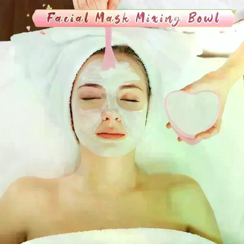 Heart-Shaped Mask Mixing Bowl & Scraper Set | 6 or 12 Pc Mask Mixing Bowl Set QXL