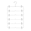 6-Tier Skirt & Pants Hanger with Clips | Space-Saving Closet Multi-Tier Clothes Hanger QXL 6 Layer White