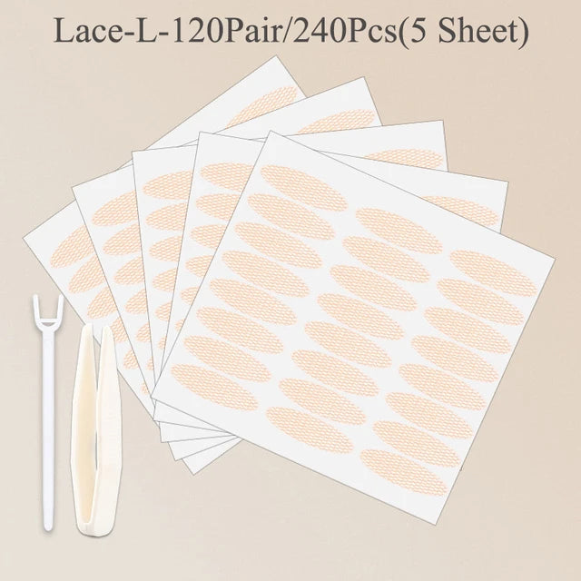 240-Pc Lace Mesh Double Eyelid Tape | Invisible Shaping Stickers Eyelid Shaping Tape QXL No.3 Lace L 240PCS