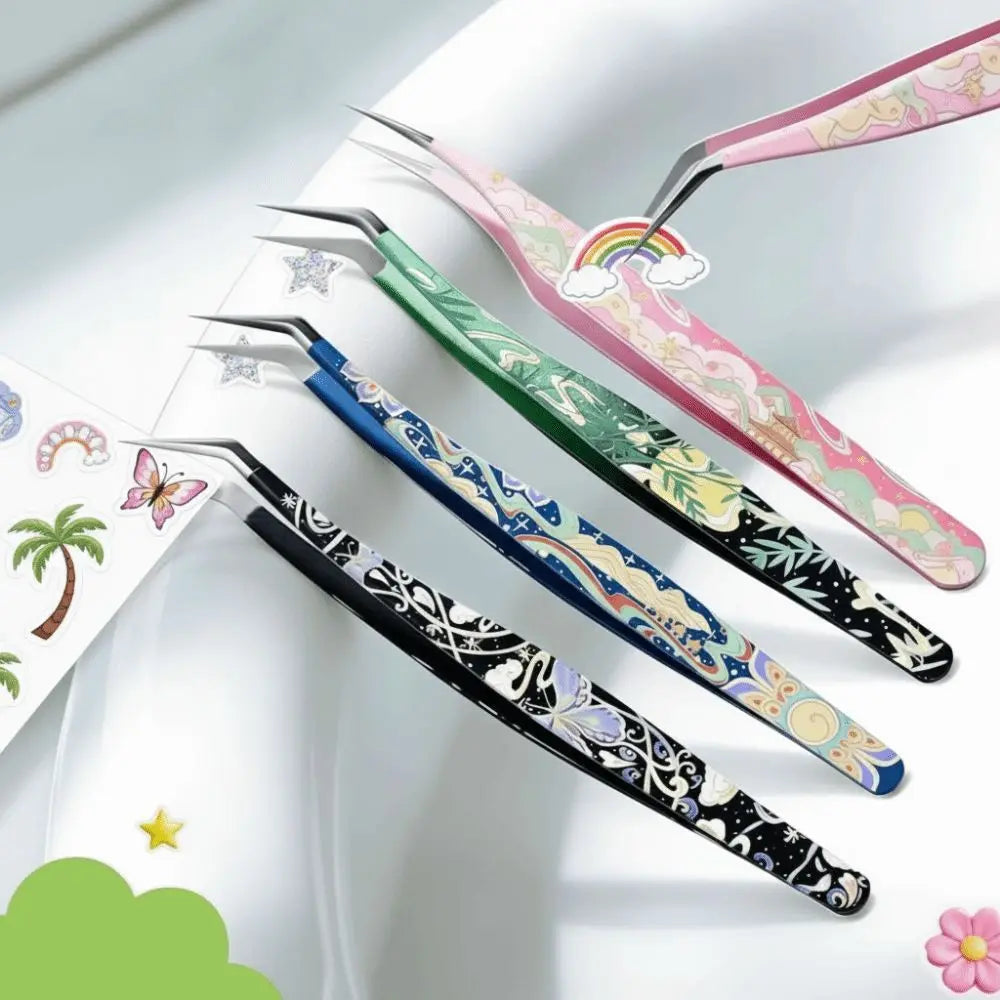 Anti-Static Curved Lash Tweezers | Stainless Steel Extensions Eyelash Tweezers QXL