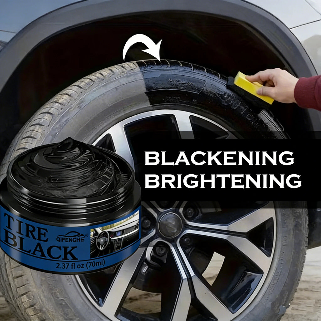 Tire Black Cream 70ml | Car Tire Shine & Rubber Renovator Tire Shine Cream QXL