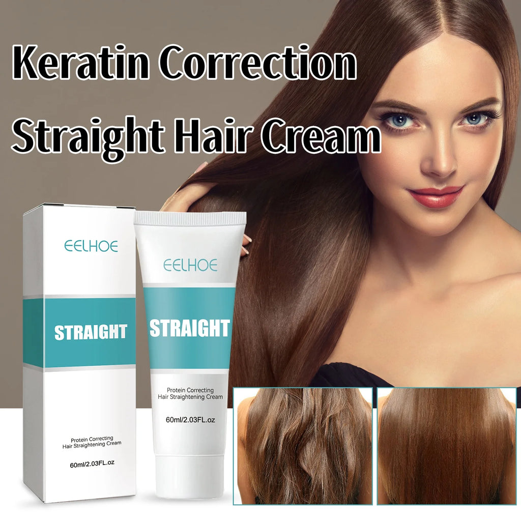 EELHOE Keratin Straight Hair Cream – Frizz Control 60ml Straight Hair Cream QXL Default Title