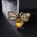 Vintage Little Bee Brooch Pin | Zinc Alloy Women's Accessory Fashion Brooch Pin QXL Yellow