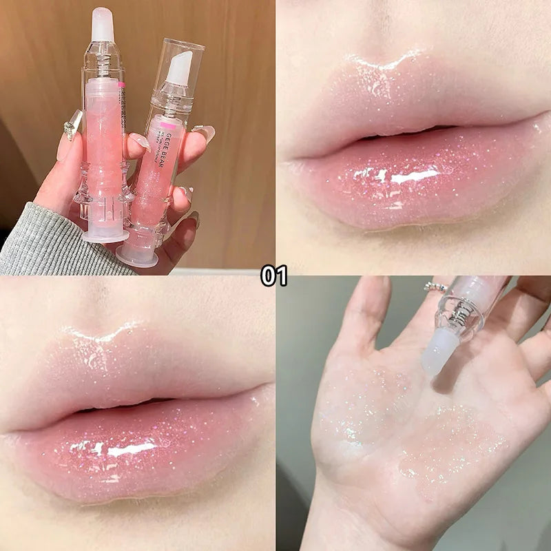 Gege Bear Ice Beet Glitter Lip Gloss | K-Beauty Hydrating Glitter Lip Gloss QXL 1