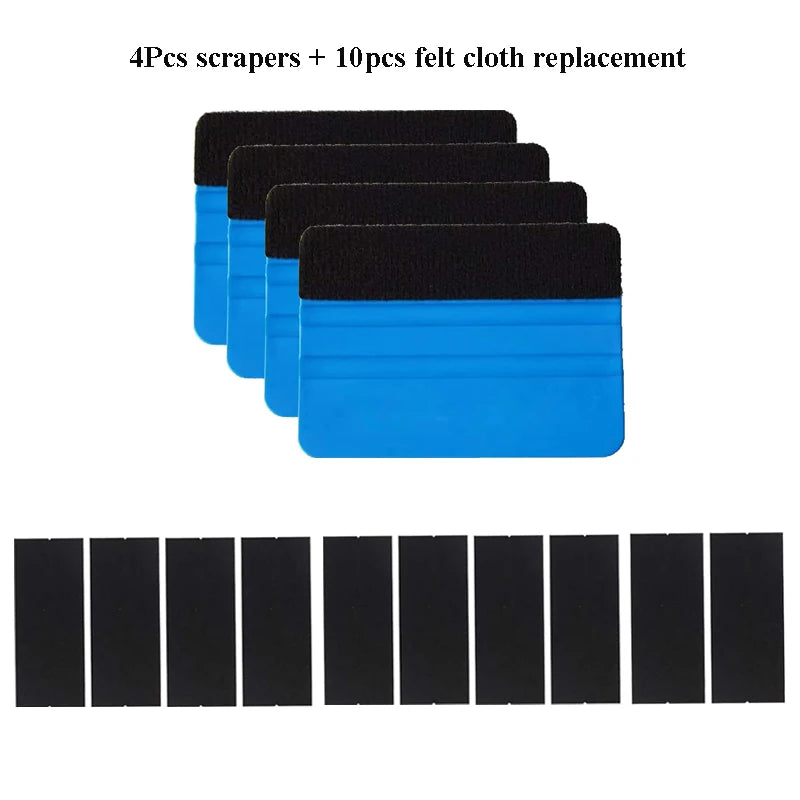 Felt Edge Vinyl Wrap Squeegee | Car Window Tint Scraper Tool Vinyl Wrap Squeegee QXL set 14pcs