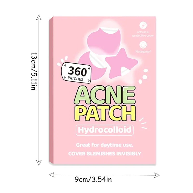 360-Pack Heart Star Acne Patches | Invisible Blemish Dots Acne Pimple Patches QXL