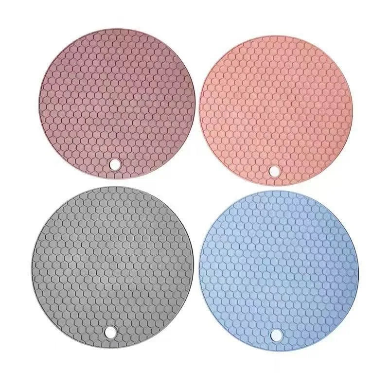 17cm Round Honeycomb Silicone Trivet Mat | Non-Slip Pot Holder Silicone Trivet Mat QXL
