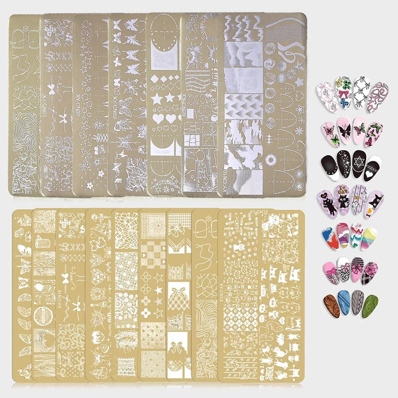 12x6cm Nail Stamping Plates – Butterfly, Floral & Bowknot Designs Nail Stamping Plate QXL