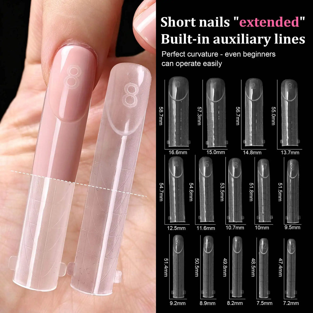140-Pc Sandwich Dual Nail Extension Forms | French Manicure Nail Extension Forms QXL