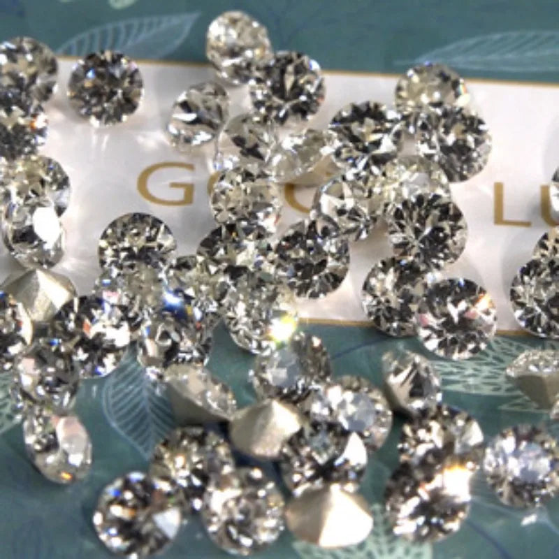 Multi-Size Flat-Back Crystal Nail Rhinestones | Clear Diamond Gems Nail Art Rhinestones QXL