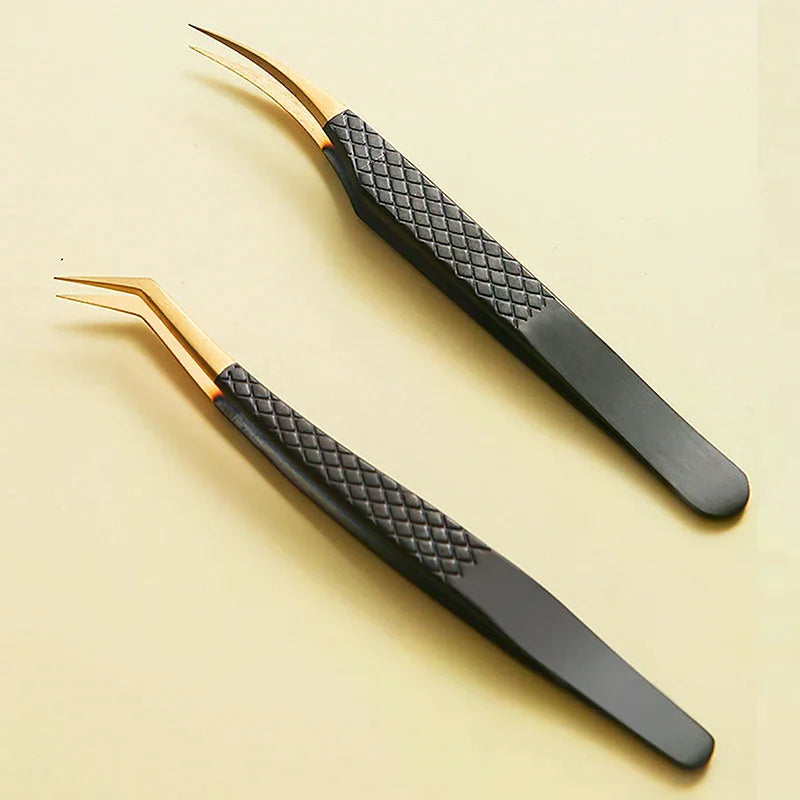 Antistatic Eyelash Extension Tweezers | Precision Stainless Steel Lash Extension Tweezer QXL