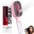 Refillable Spray Detangling Hair Comb | Anti-Static Mist Brush Spray Detangling Comb QXL pink