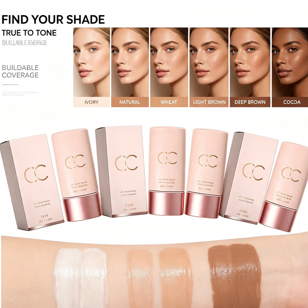 CC Tinted Moisturizer Tone-Up Cream | Hydrating Foundation 40g CC Tinted Cream QXL