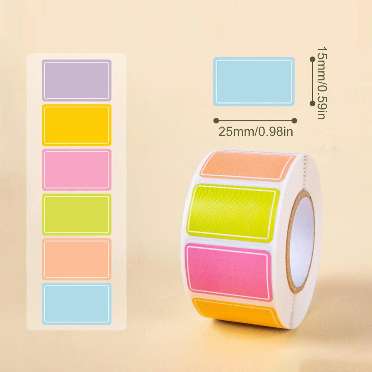 500-Pc Waterproof Color Coding Labels | Removable Sticker Roll Color Coding Labels QXL