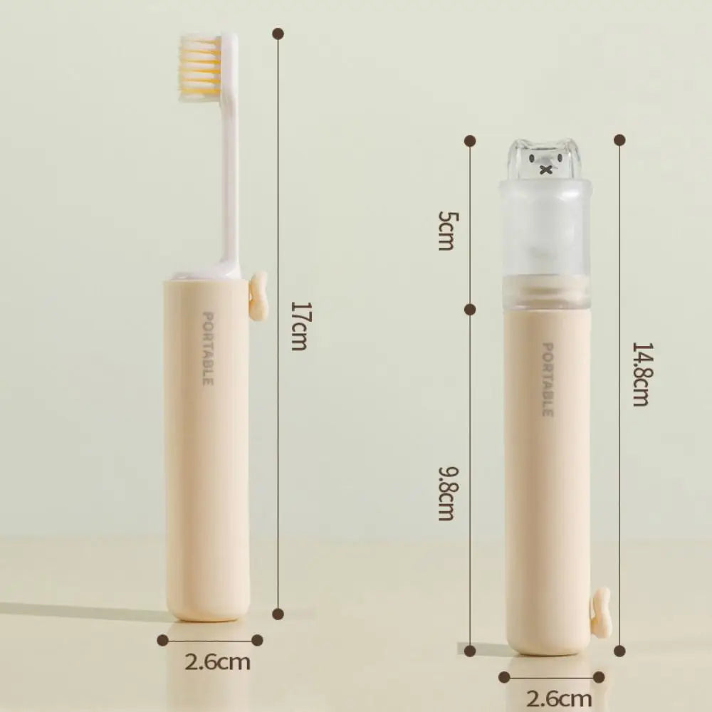 2-in-1 Foldable Travel Toothbrush & Toothpaste Dispenser Travel Toothbrush Set QXL