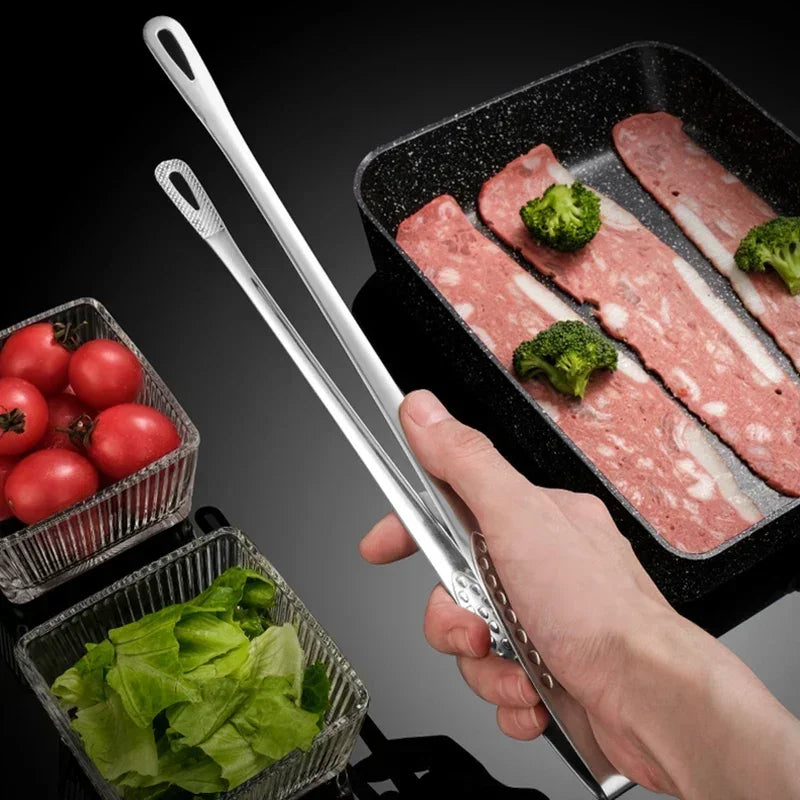 Stainless Steel BBQ Kitchen Tongs | Grill & Food Serving Kitchen Tongs QXL