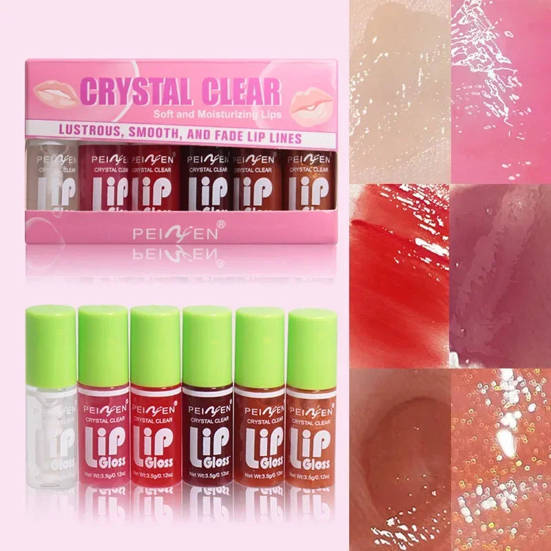 6-Pc Crystal Clear Lip Gloss Set | Mirror Glass Finish Lip Gloss Set QXL