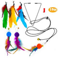 10-Style Cat Feather Wand Toy Set | Telescopic Fishing Rod Cat Feather Wand Toy QXL J