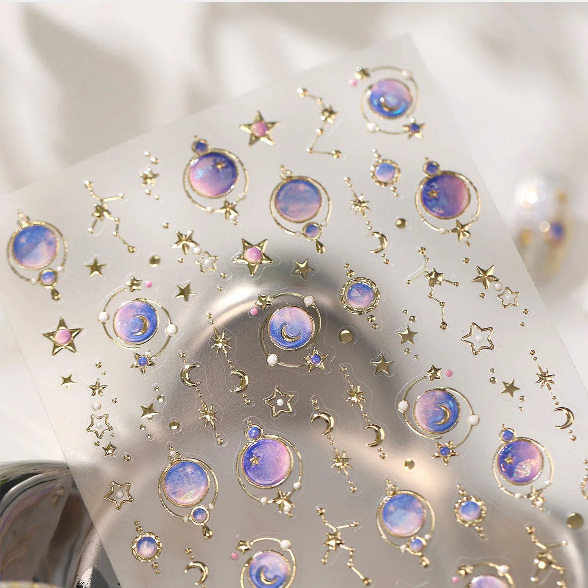 5D Cosmic Galaxy Nail Stickers | Starry Sky Planet Decals Nail Art Stickers QXL