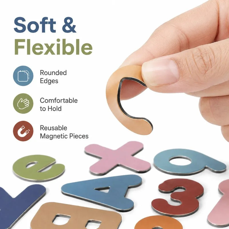 77-Pc Magnetic Letters & Numbers EVA Fridge Magnets for Kids Educational Magnet Set QXL
