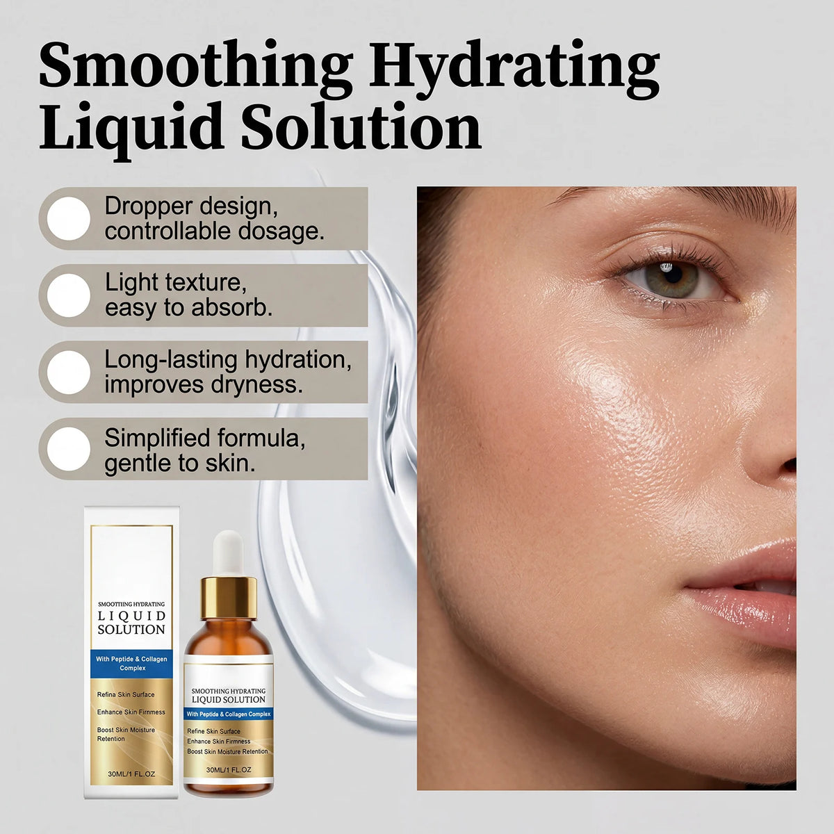 Hydrating Brightening Facial Serum 30ml | All Skin Types Facial Serum QXL