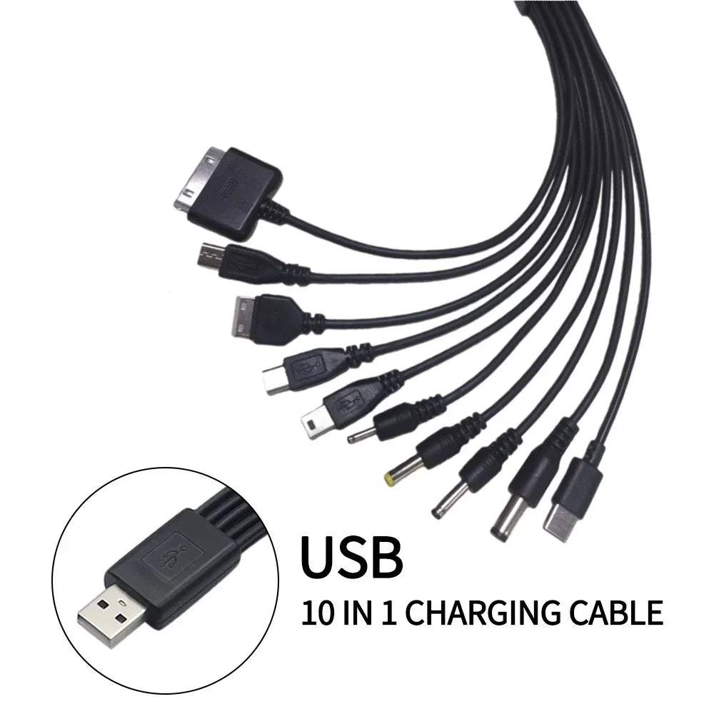 10-in-1 Universal USB Multi-Head Phone Charging Cable Multi-Head USB Cable QXL