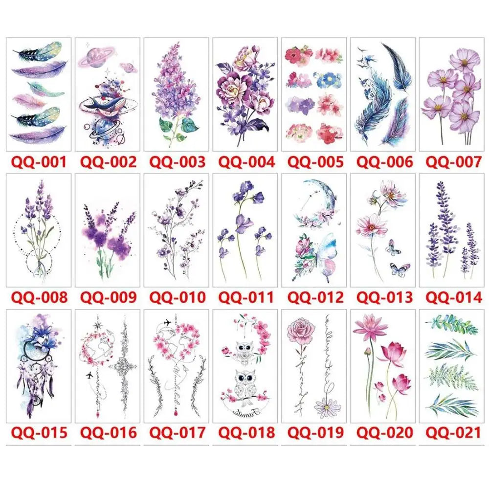 3D Butterfly Rose Temporary Tattoo Sticker | Waterproof Body Art Temporary Tattoo Sticker QXL